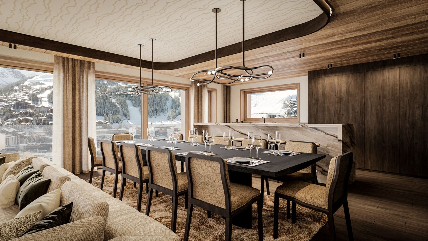 Antarès Courchevel - Un appartement de réception face à la Saulire