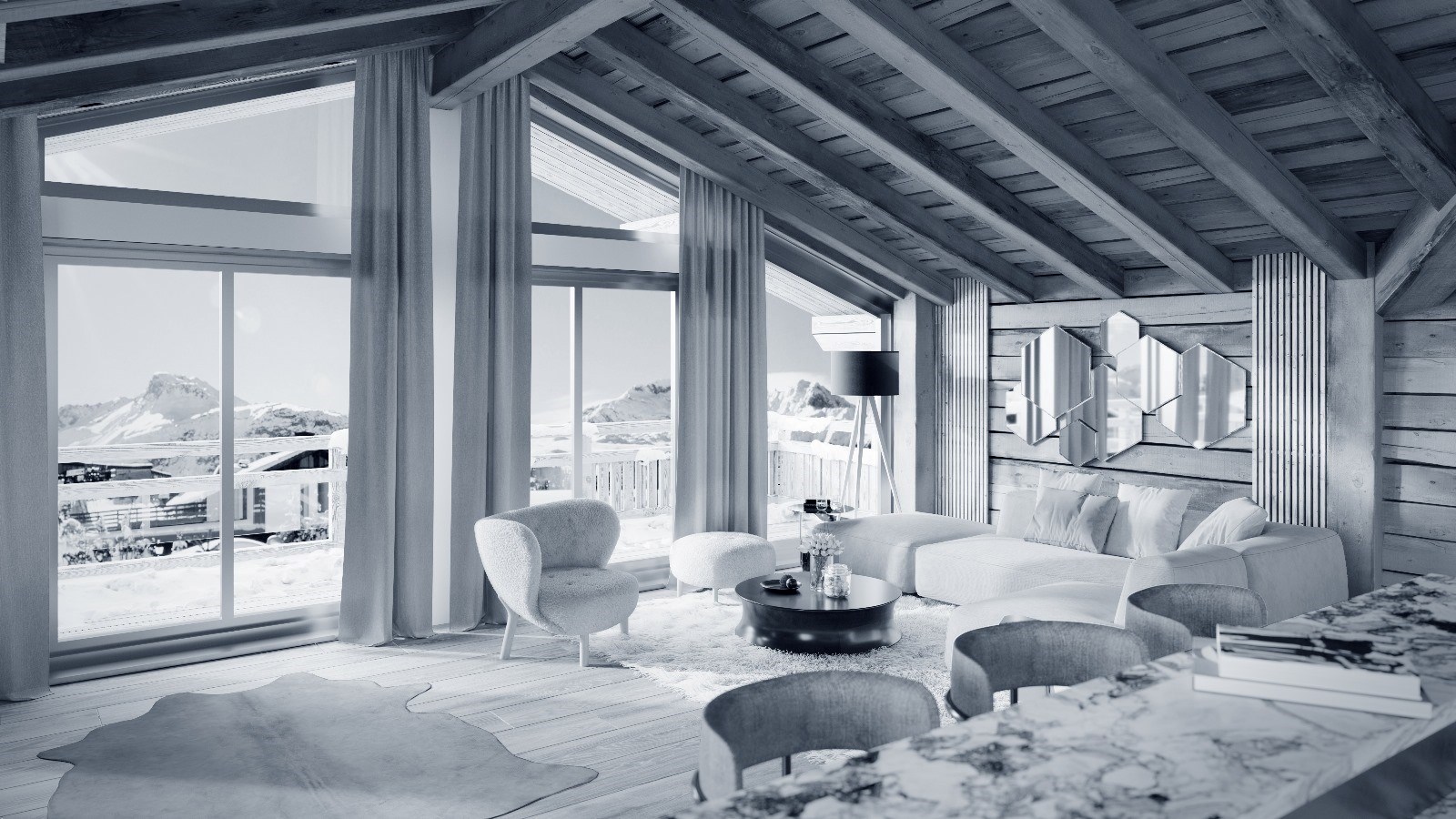 Penthouse en lisière de pistes à Courchevel