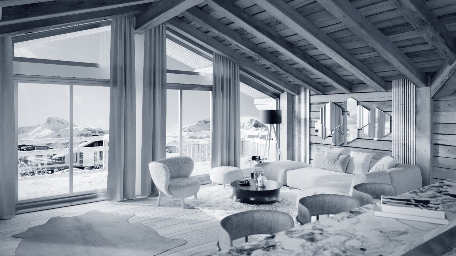 Penthouse on the edge of the slopes in Courchevel