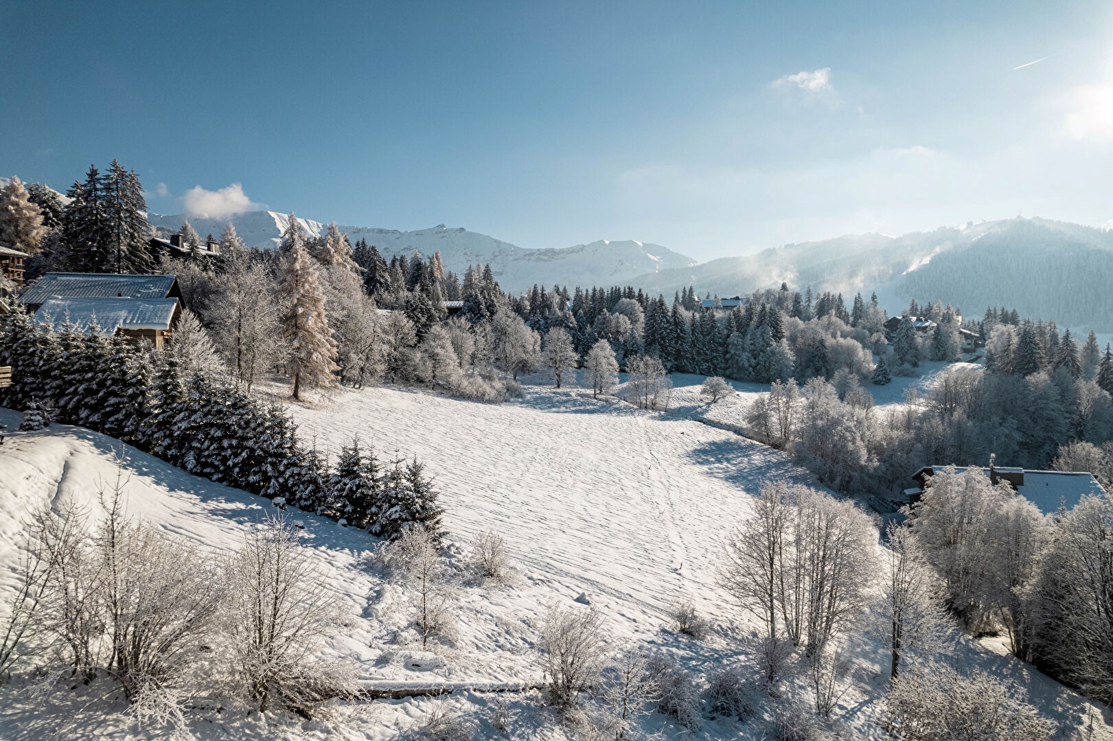 Between village and mountain peaks