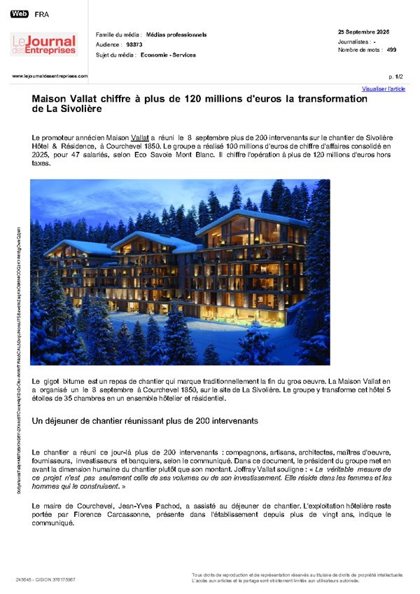 Sivolière Hôtel & Résidence à Courchevel 1850