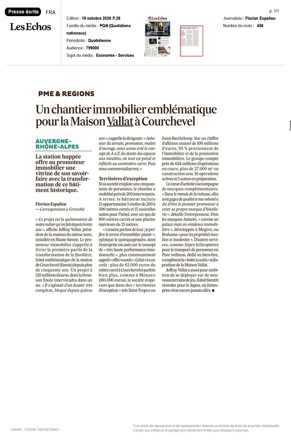 La Maison VALLAT à l’honneur dans Les Échos.