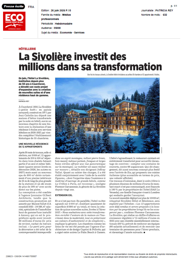 La Sivolière investit des millions dans sa transformation
